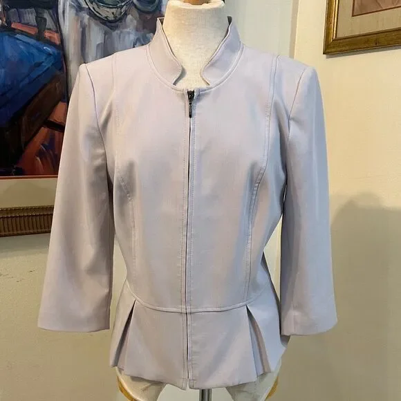 WHBM Women's Lilac Zip Front Jacket Size 12 - Picture 1 of 11